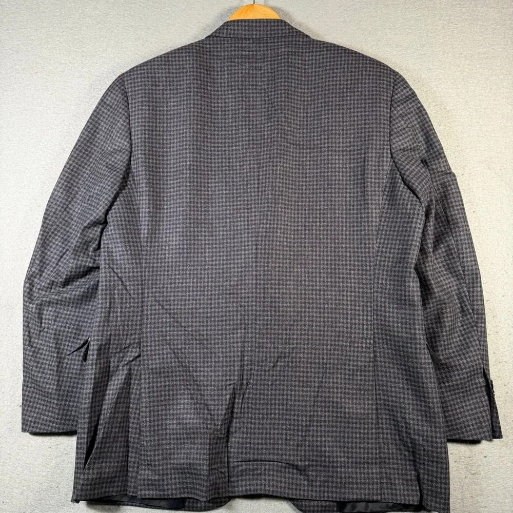 Canali Wool Blend Houndstooth Blazer Jacket Men Large 37‎ 54 Made in Italy